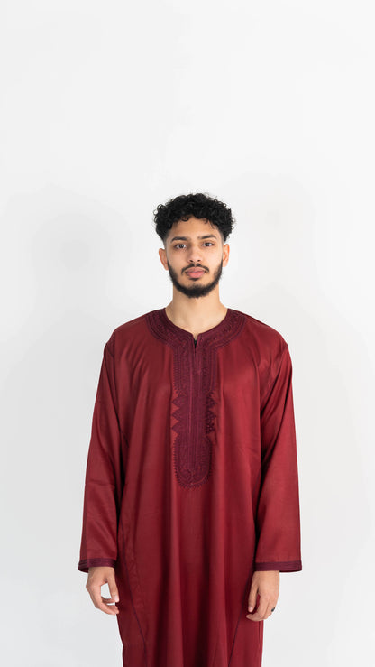 Royal Red Moroccan Thobe