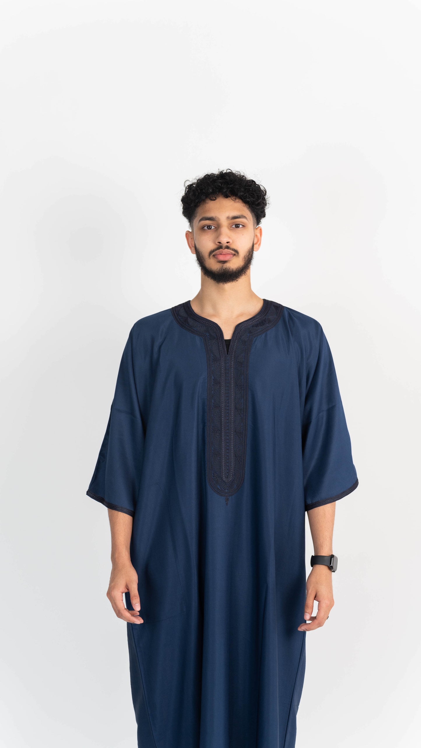 Midnight Blue Half Sleeve Moroccan Thobe