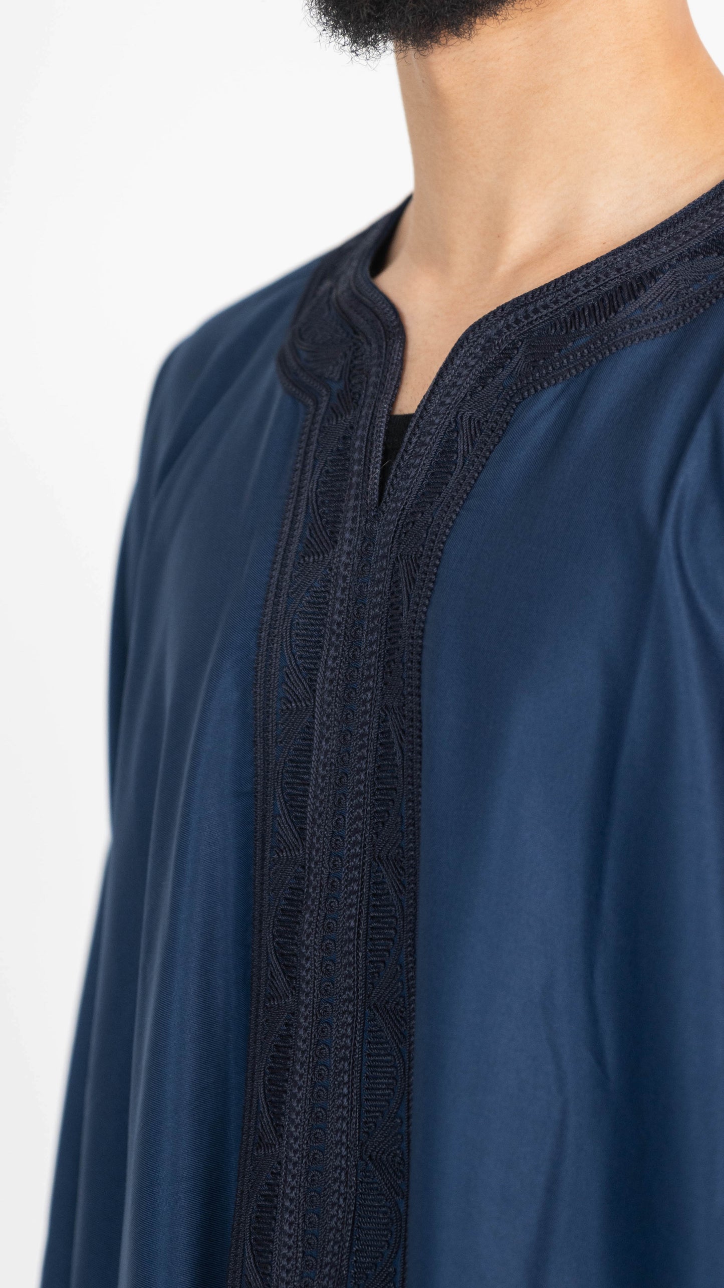 Midnight Blue Half Sleeve Moroccan Thobe