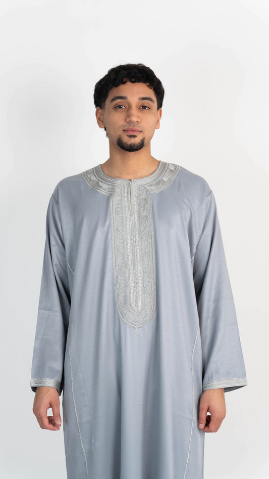 Cool Grey Moroccan Thobe