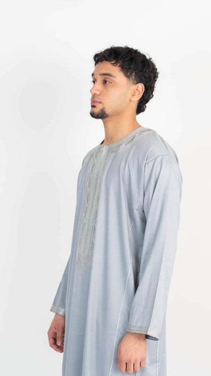 Cool Grey Moroccan Thobe